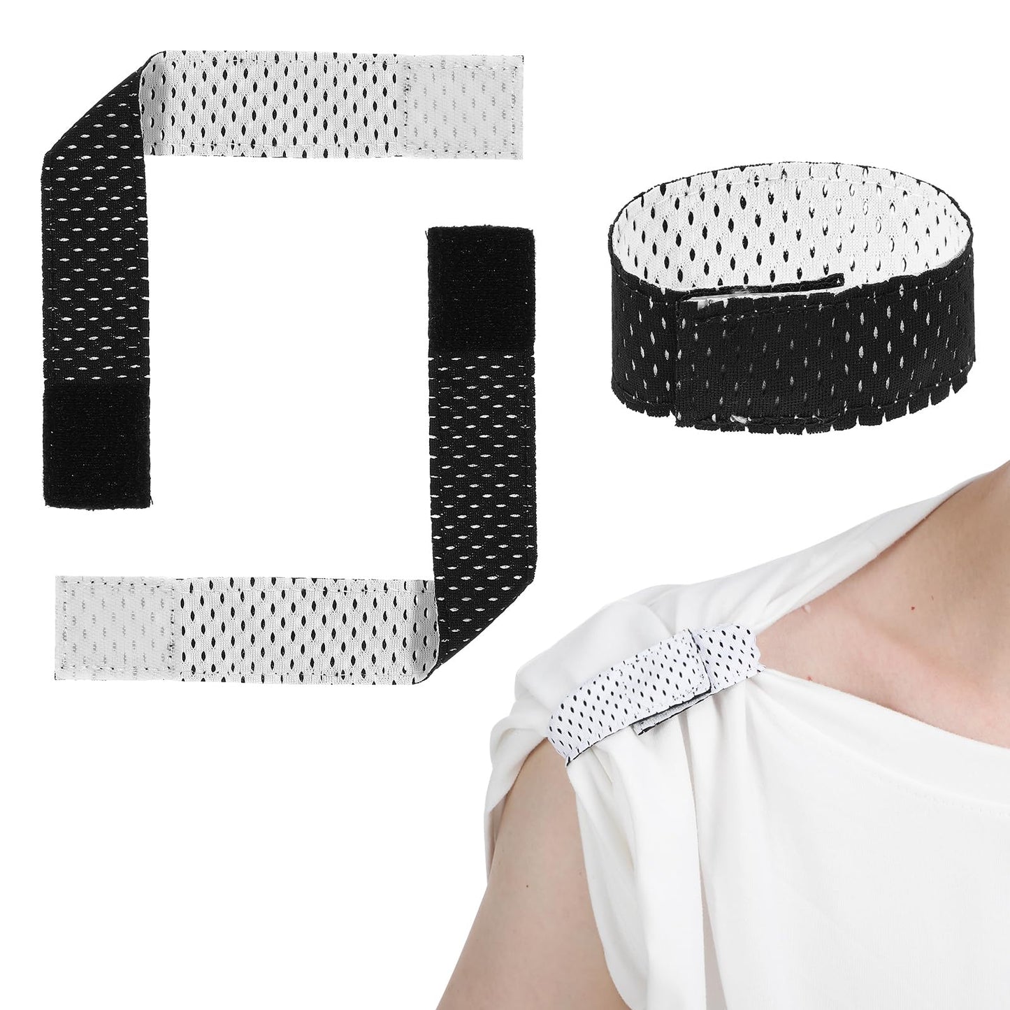 Softball Sleeve Holders, Mabor 2 Pairs Sleeve Holders for Women Men, Shirt Sleeve Ties for Sports Shirts Softball with Hook and Loop Patch Sleeve Straps for Baseball Soccer