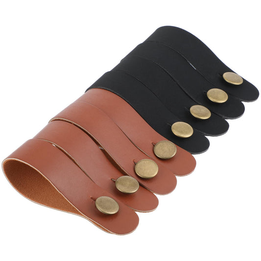 Xinjoduz 8 PCS Leather Guitar Neck Strap Button Leather Headstock Adapter Tie Acoustic Guitar Strap Lock Universal Easy to Install Straps Clip for Bass Guitars Ukulele Straps (Black Brown)