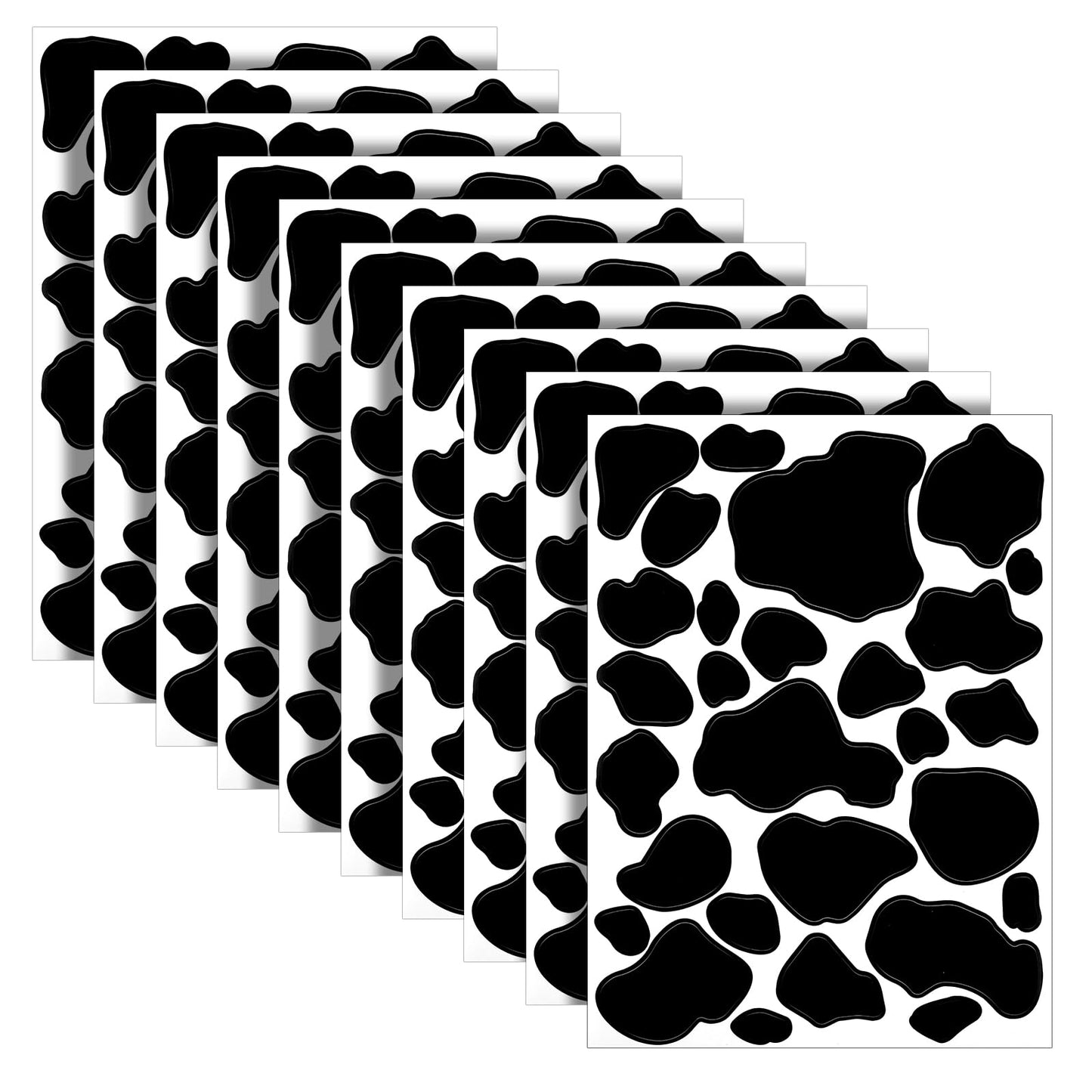 Teaaha 10 Sheets Cow Print Stickers, Polka Dot Wall Stickers Cow Print Wall Decor, Black Vinyl Cow Print for DIY Decorative Stickers Crafts Home Decor Cow Themed Bathroom, Bedroom, Living Room