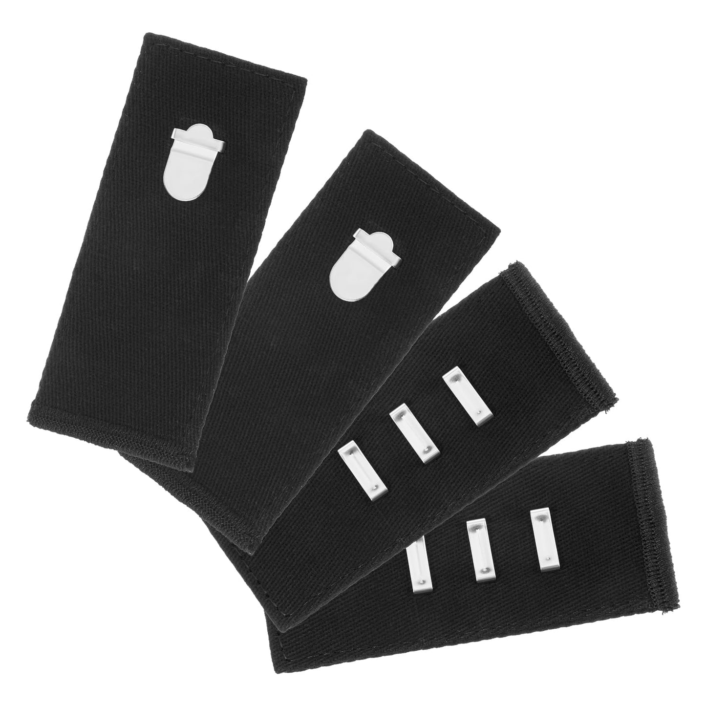 4pcs Black Hook Waist Band Waist Extenders For Pants with Metal Hook(Black)