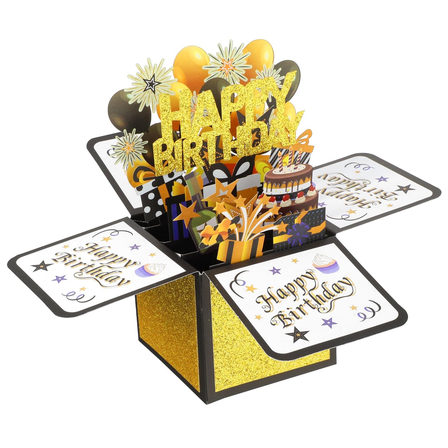 Tyqour Pop Up Birthday Card Cool Funny 3D Anniversary Popup Birthday Cards with Envelope & Note Unique Gifts Decorations for Old Mom Dad Wife Husband Friend (All Ages)