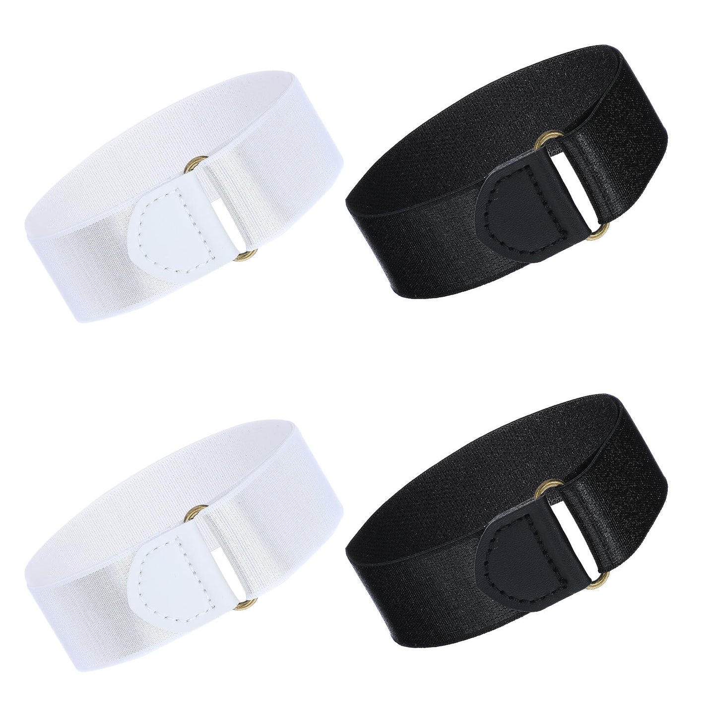 Bremorou Sleeve Garters For Men Elastic Black Arm Band Sleeve Garters Stretchy Adjustable Anti-Slip Shirt Long Sleeve Holders Armband For Men Father Husband Women 1920s Accessories（Black、White）