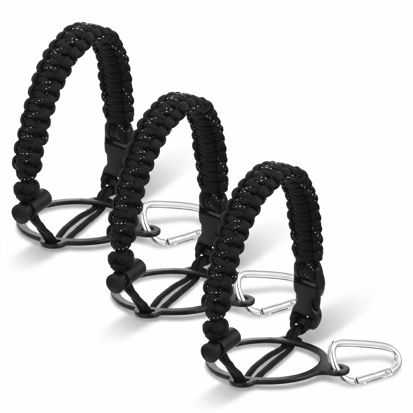 Chsoejuf 3PCS Paracord Water Bottle Handle Strap Sling for Easy Carrying