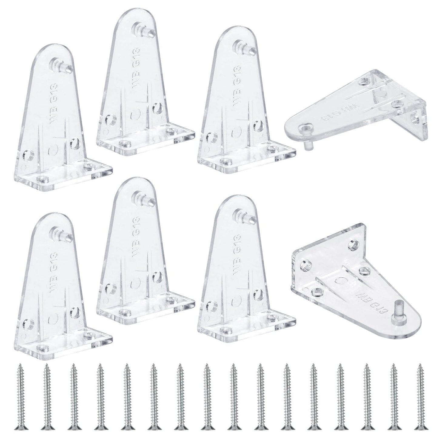 Ymapinc 8Pcs Clear Venetian Blind Brackets Clear Plastic Brackets for Blinds Venetian Blind Parts Plastic Blinds Replacement Brackets Mini Blinds Bottom Rail Hold Clips with Screws