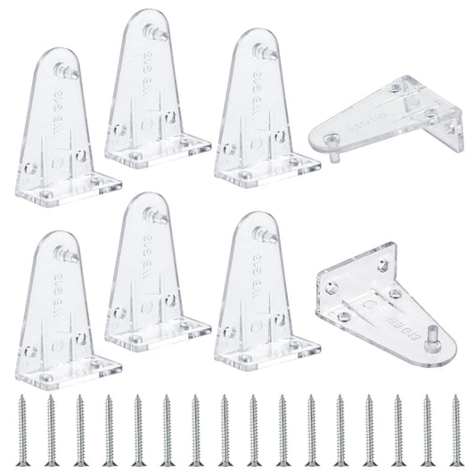 Ymapinc 8Pcs Clear Venetian Blind Brackets Clear Plastic Brackets for Blinds Venetian Blind Parts Plastic Blinds Replacement Brackets Mini Blinds Bottom Rail Hold Clips with Screws