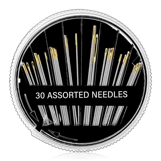 30 Pcs Premium Hand Sewing Needles Needles for Hand Sewing Repair Assorted Needles for Sewing Repair Large Sewing Needle Sewing Needles Large Eye Hand Sewing Self Threading Needles for Ccross Stitch