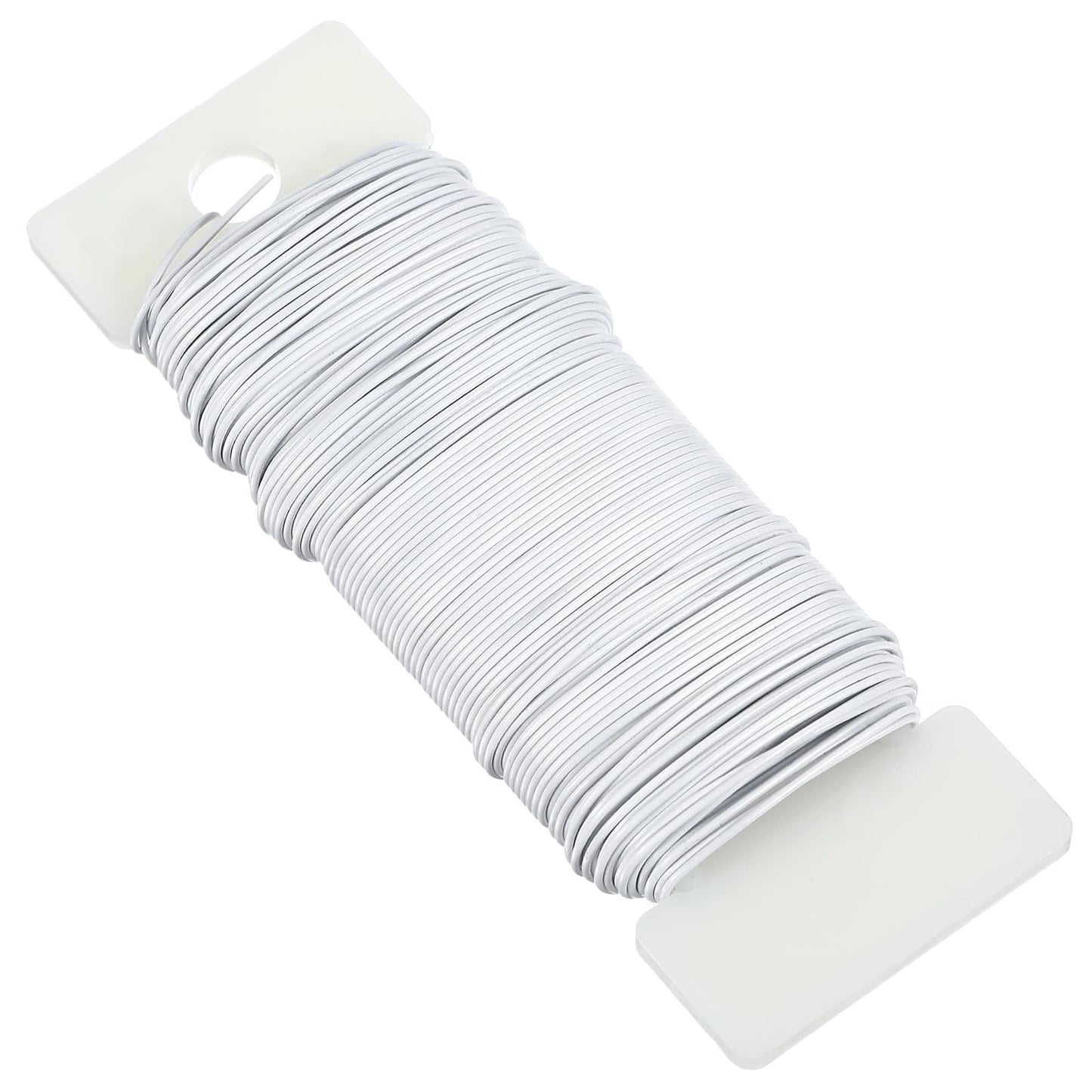 22 Gauge White Metal Floral Stem Wire, Flexible Paddle Florist Garden Wire for Crafts, Gardening, Christmas Wreaths Tree Decoration, Flower Arrangement, Wedding DIY Bouquet Stem Wrapping