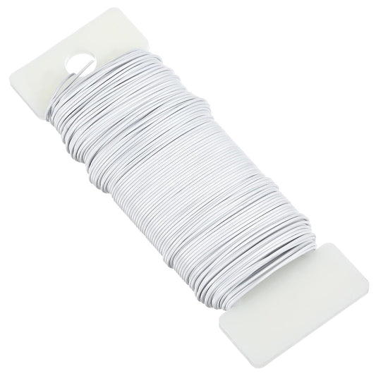 22 Gauge White Metal Floral Stem Wire, Flexible Paddle Florist Garden Wire for Crafts, Gardening, Christmas Wreaths Tree Decoration, Flower Arrangement, Wedding DIY Bouquet Stem Wrapping