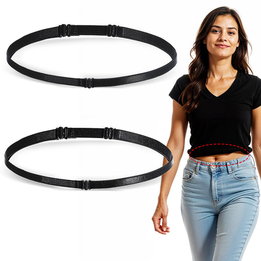 Tyqour 2PCS Tucky Belt Women Shirt Tuck Band Adjustable Shirt Women Sweater Tuck Crop Band for T-Shirts Transform Your Wardrobe with Ease