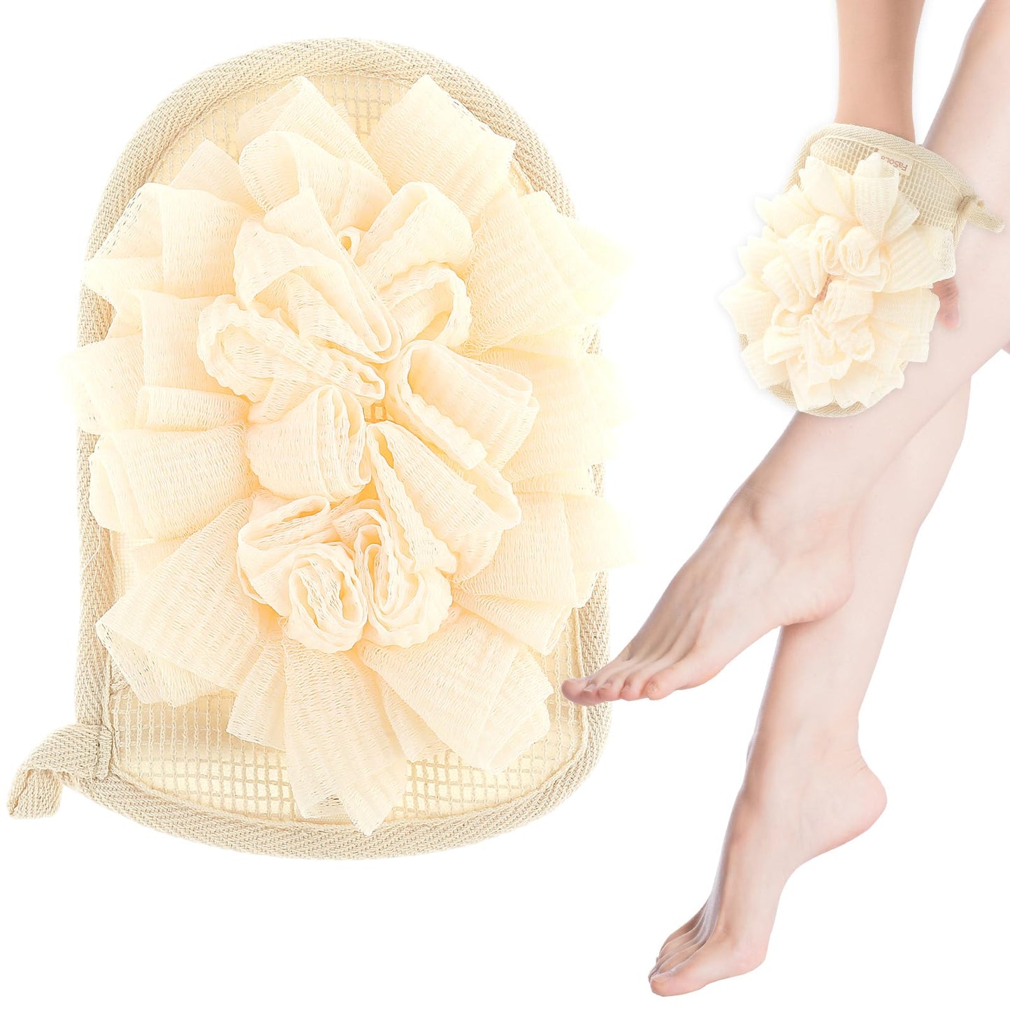 Tyqour Exfoliating Gloves Soft Double Sided Exfoliating Mitt Body Scrubber Loofah Mitt Bath Shower Gloves Mitts Exfoliating Sponge for Body Cleaning,Shower, Spa,Massage