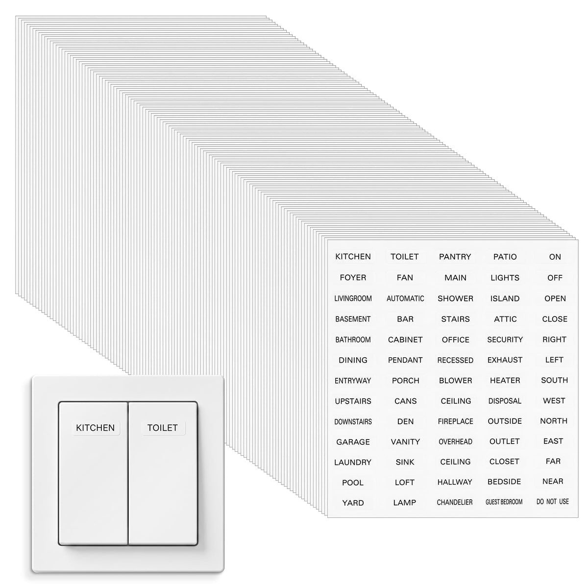 780pcs Transparent Light Switch Labels Waterproof Switch Stickers