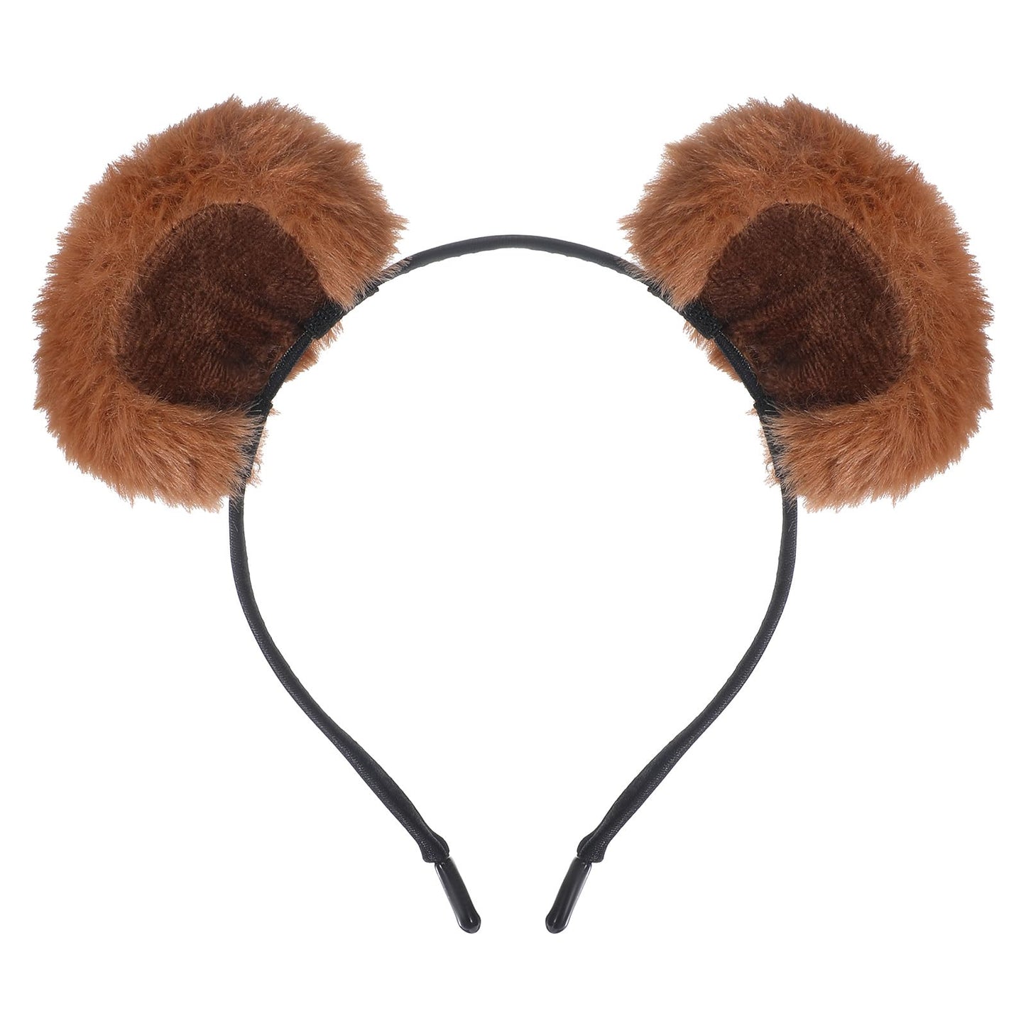 Xinjoduz 1 PCS Bear Ears Headband Brown Chipmunk Ears Movable Fluffy Brown Bear Ear Costume Hairband Soft Makeup Head Wear for Washing Face Women Adult Halloween Festival Cosplay Party Decorations