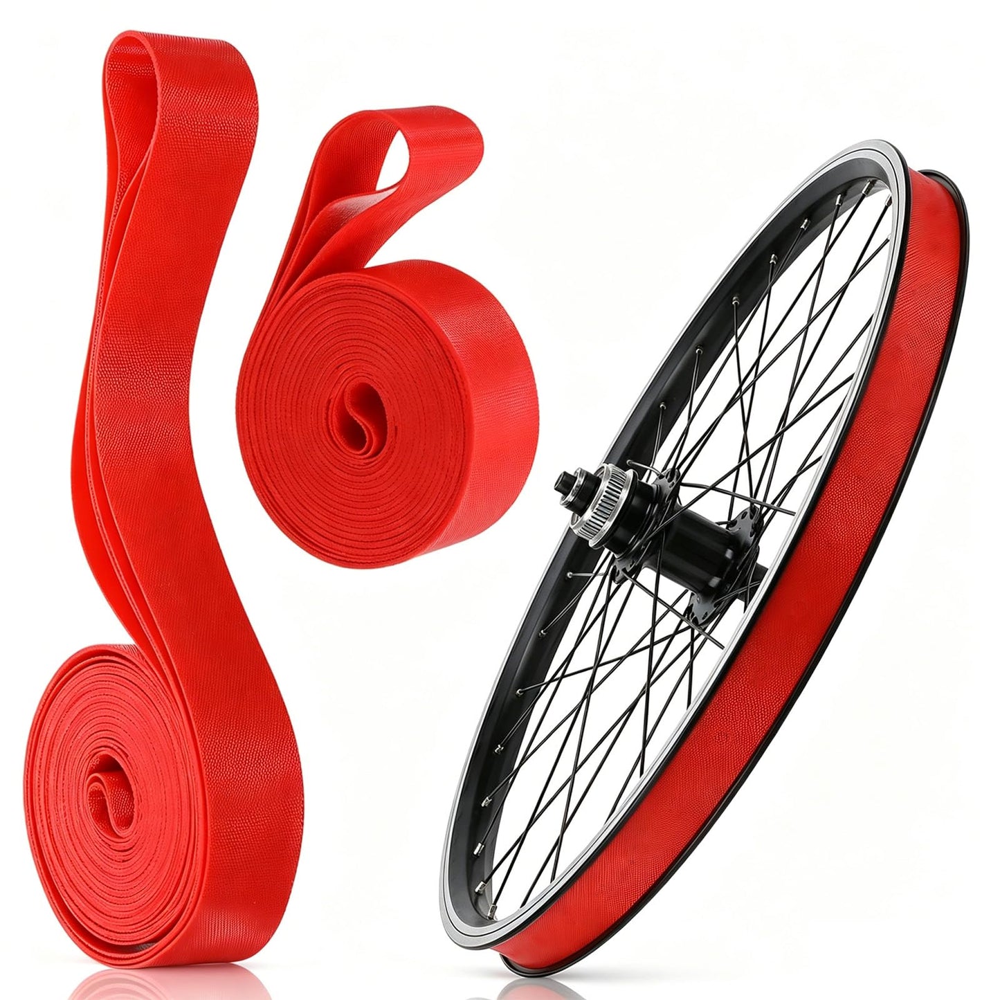 Chsoejuf 2PCS 26" Bicycle Rim Strip Rim Tape, High-Pressure Bike Tire Liner