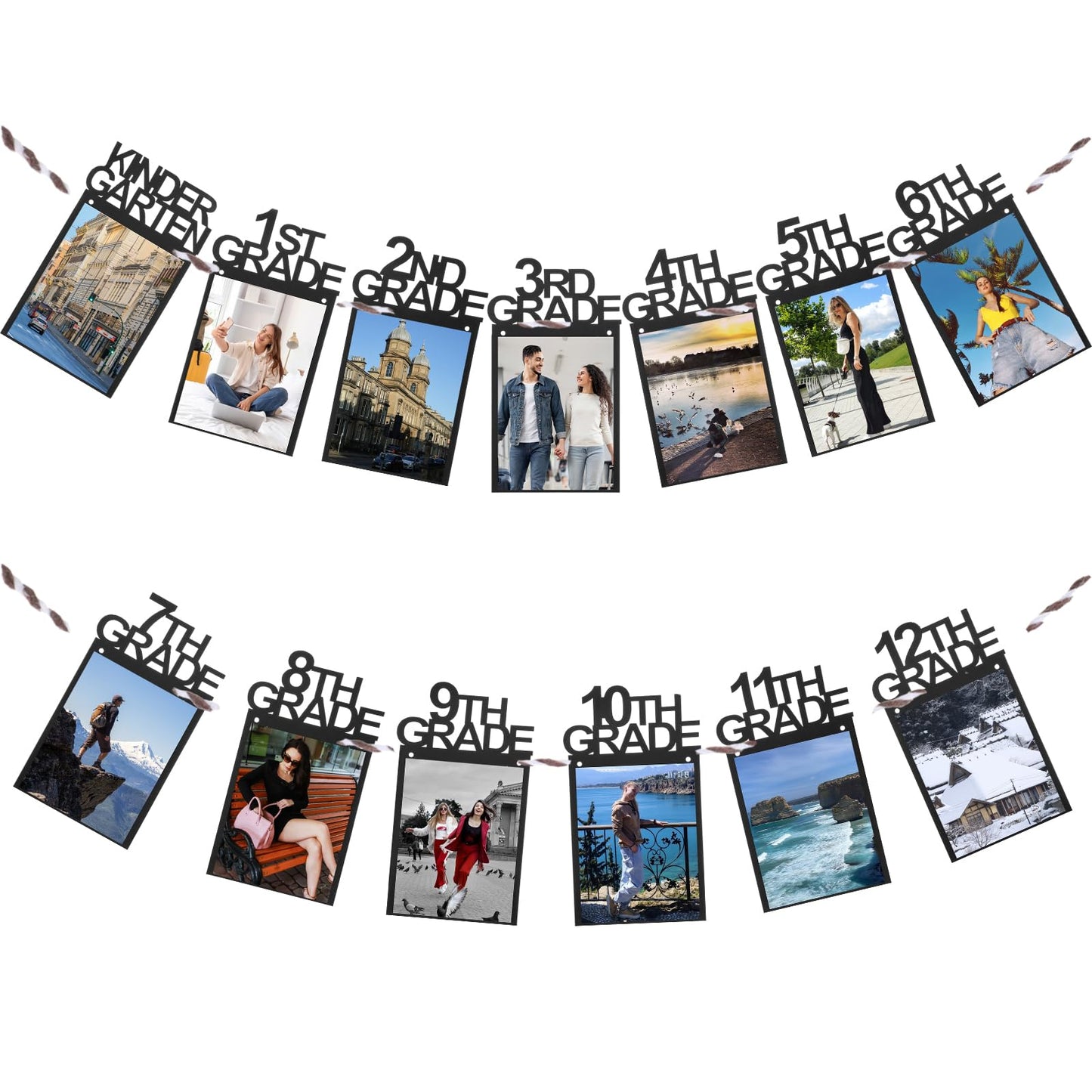 Chsoejuf Black 10Feet Graduation Photo Banner Picture Display Class of 2026
