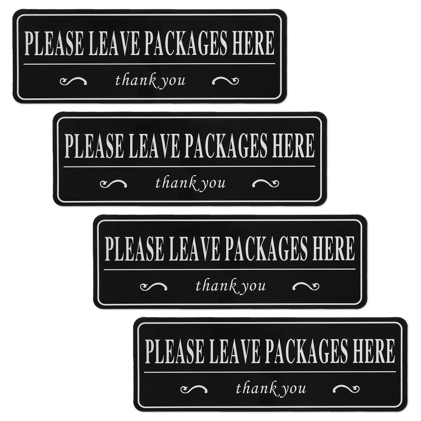4 Pack Please Leave Packages and Deliveries Here Sign Sticker