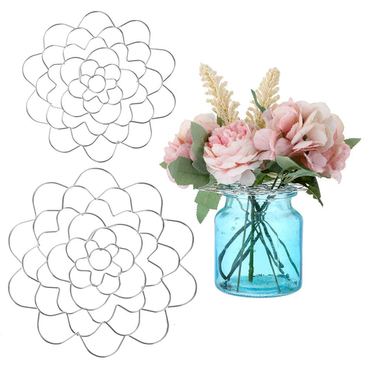 Tyqour 2Pcs Flower Arrangement Holder Flower Frog Tool Reusable Metal Floral Grid for Vase Flower Arranging Accessories for Plant Fixation Vase Buddy