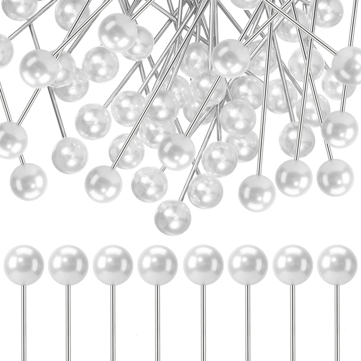 Chsoejuf 100PCS Pearl Push Pins Cute Round Pearl-Head Sewing Thumb Tacks