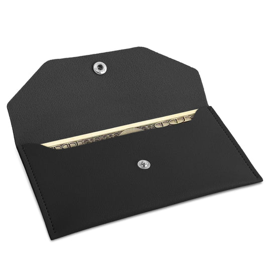 1 PCS Leather Cash Envelope Leather Money Envelope Leather Money Stuffing Wallet Reusable Budget Envelope Wallet Retro Clutch Wallet Retro Clutch Wallet for Men Women Cash Check Billing(black)