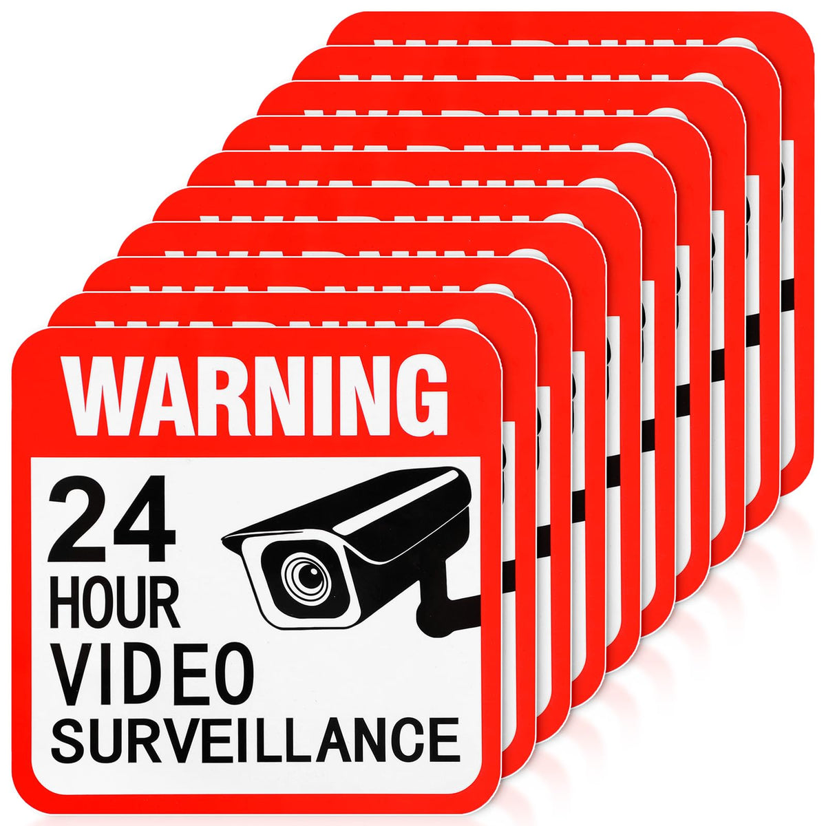 Chsoejuf 10PCS Private Property No Trespassing Sign, Surveillance Sign