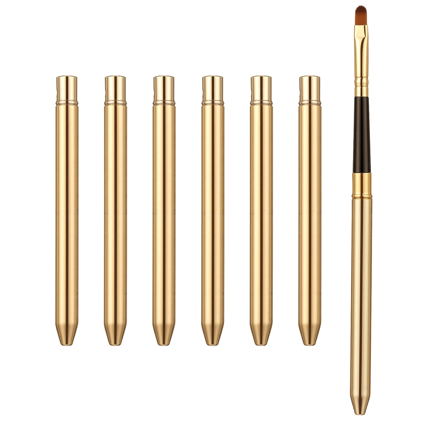 6 Pcs Retractable Lip Brush For Lipstick Retractable Lipstick Brush With Cap Silver Travel Lipsticks Applicator For Women Girls Precise Lip Makeup (Gold)