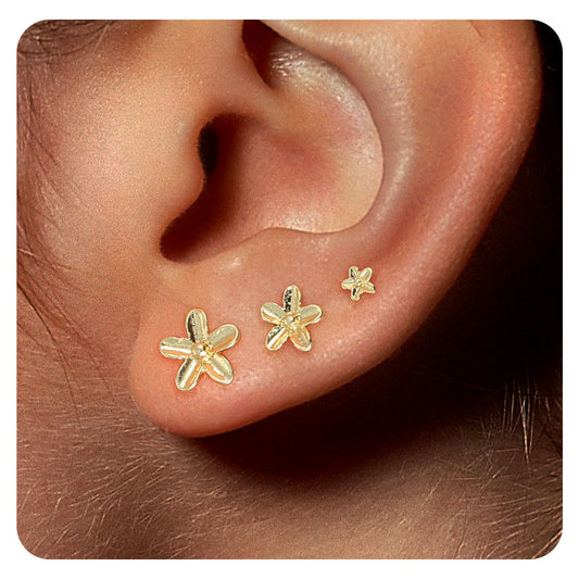 3 Pairs Tiny Flat Back Stud Earrings, Starfish Earrings Stud for Women, Tiny Flat Back Earrings Gold Plated Smalstuds for Everyday Wear, Special Occasions Gifts Birthday Holiday (Gold)