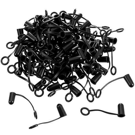 Xindojuz 100 Pack Liquor Pour Spout Covers, Black Rubber Pourers Dust Covers, Olive Oil Liquor Bottle Cover, Dust Caps Pour Spout Cover Protection for Olive Oil Liquors Bottles Wine Pouring Spouts