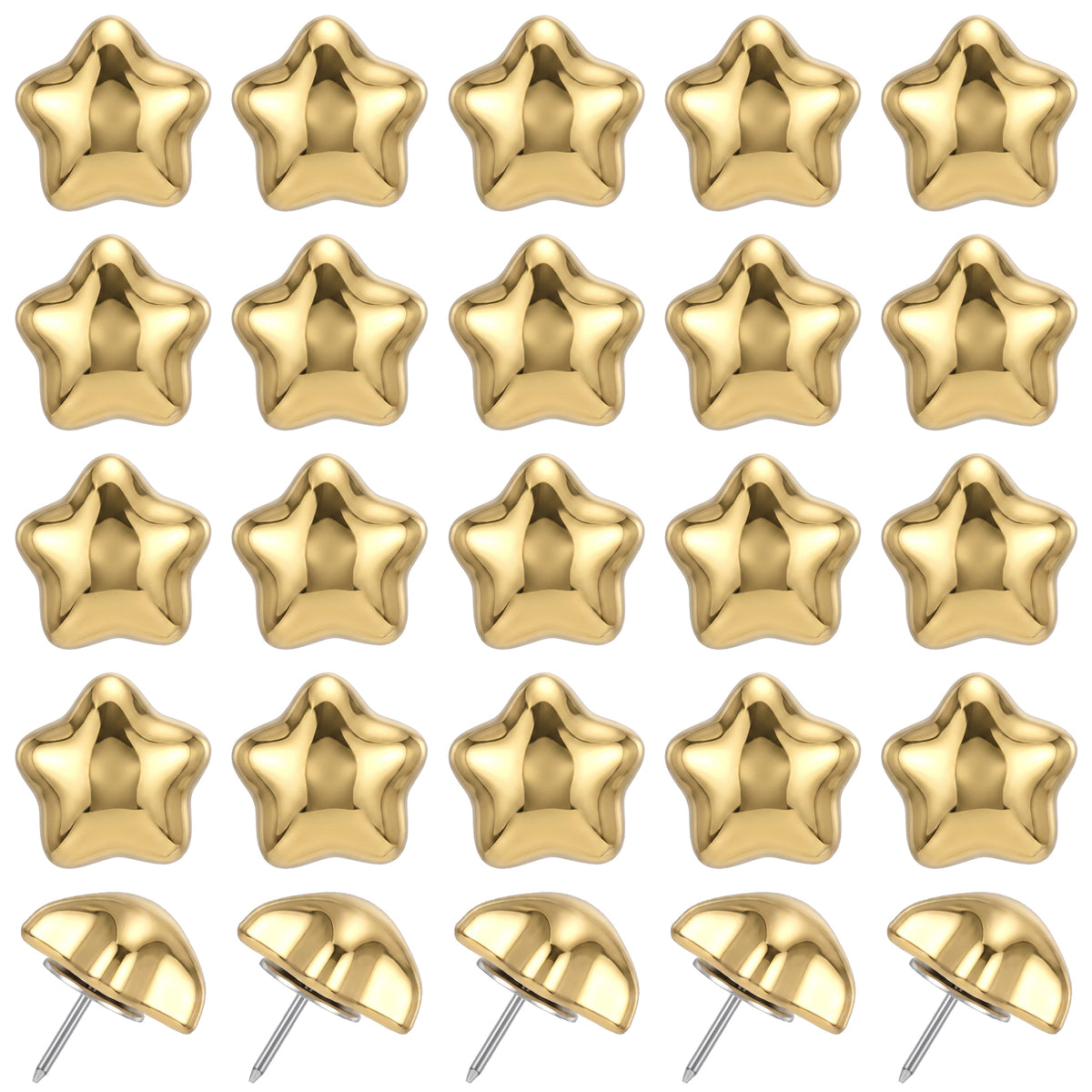 Matwsec 20PCS Star Push Pins Gold Star Thumb Tacks