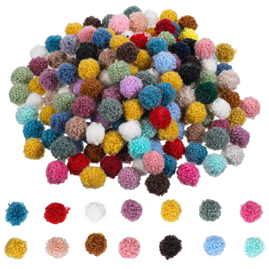 200 Pcs Colourful Pompoms for Crafts, 0.59 Inch Felt Balls Pom Poms Assorted Colors, Soft Fluffy Puff Balls for DIY Arts and Bulk Craft Making Decorations Supplies