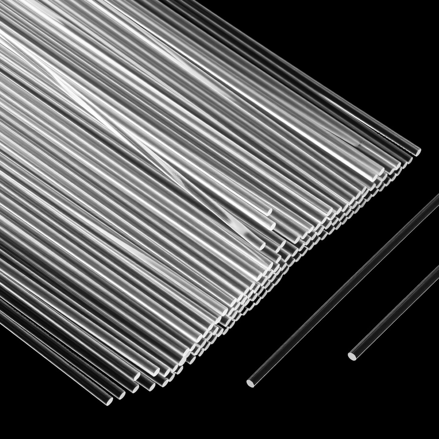 Sorcristy 120 Pcs Clear Acrylic Sticks, 2 mm Cupcake Sticks for Toppers, Reusable Plant Stakes Lollipop Acrylic Rods Round Strip Stick for Party DIY Crafts Decorations Gardening