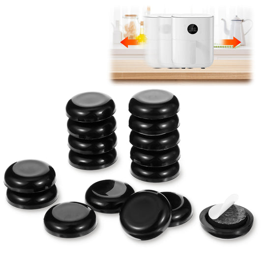 Ymapinc Countertop Appliance Slider, 20pcs Small Self Adhesive Appliance Sliders for Kitchen Cabinets Coffee Maker, Appliance Rollers Mover (Black)