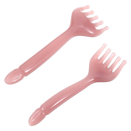 2PCS Hair Scalp Massager Manual Head Scratcher Gua Sha Five Claw Head Massager Scalp Tool Comb Portable Handheld Resin Stress Relax Tools for Father's Day Mother's Day Gifts(Brown)