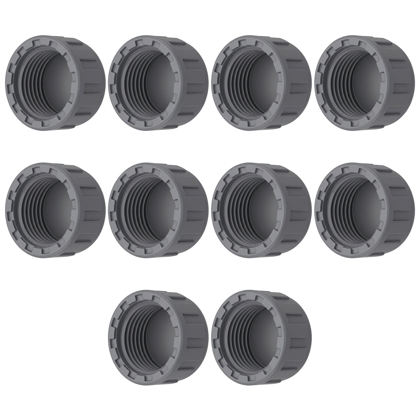 Sorcristy 12PCS 1/2 Inch Sprinkler Cap, PVC Caps Threaded Water End Head Cap Connectors End Female Thread Pipe Plug Adapter for Irrigation Plumbing DIY Projects Water Line, Easy Installation(Gray)