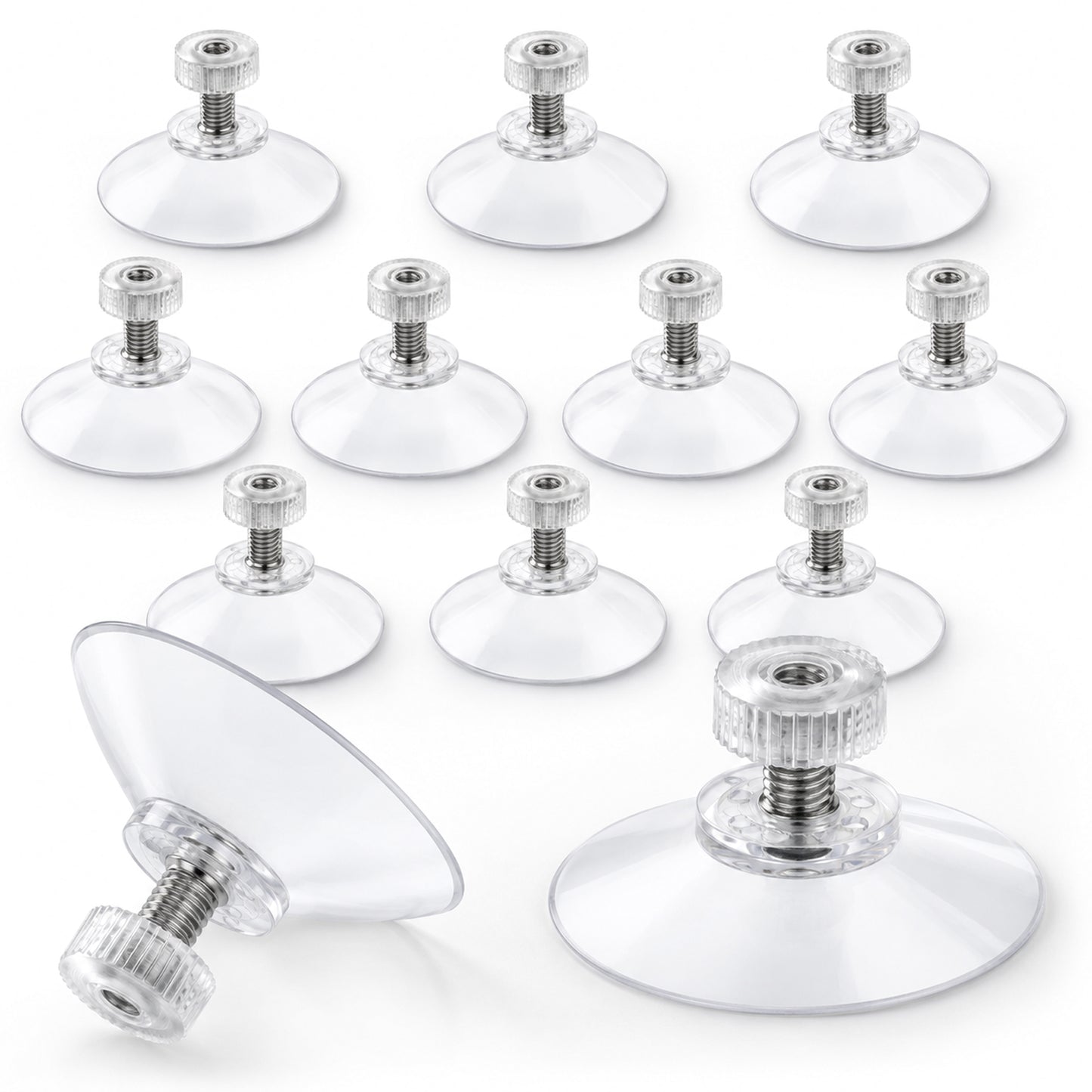 Chsoejuf 10PCS 42mm Clear Strong Window Suction Cups with Screws Nut