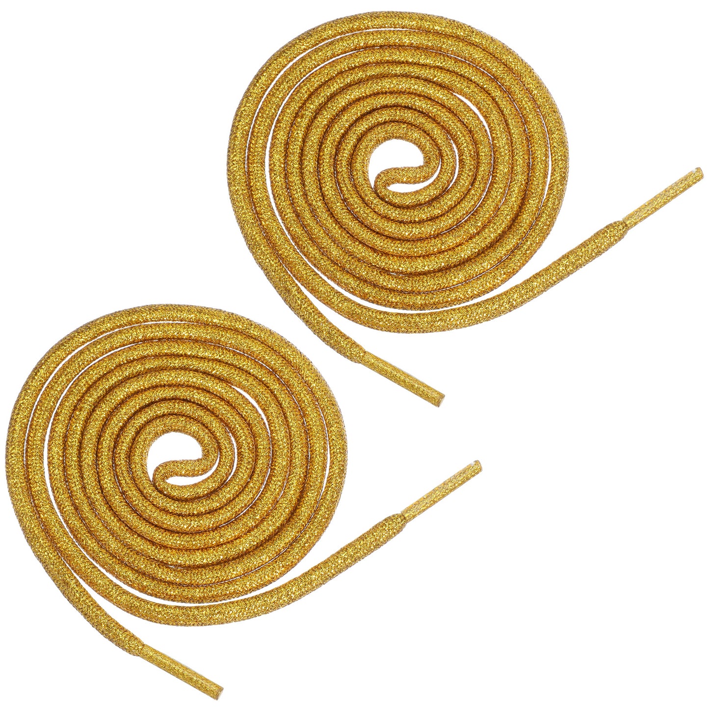 Xindojuz 2 Pairs 47.24"/120cm Glitter Metallic Shiny Shoe Laces, 0.17"/4.5mm Bling Round Sequin Drawstring Cords Replacement Shoelaces Shoestrings for Sneakers Boots Women & Men (Gold)
