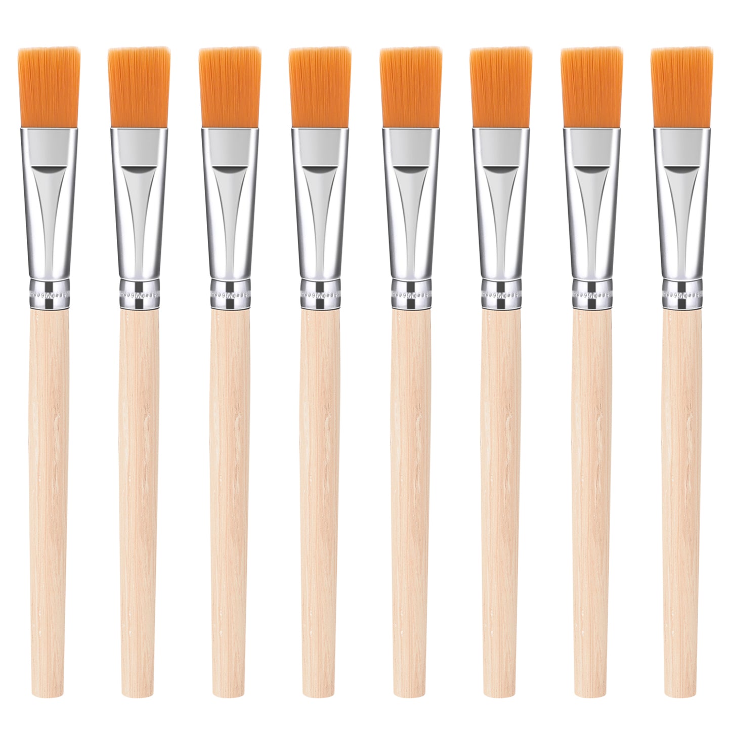 8 Pcs Flat Paint Brushes Set, 3/5 Inch Wood Artist Craft Paint Brushes Versatile Paint Brushes Watercolor Small Brush Bulk Painting Brush for Acrylic, Watercolor, Oil, and Craft Projects