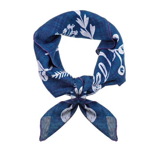 Ymapinc Square Cotton Scarf for Women, 58x58cm Blue Polka Dot Bandana, Summer Beach Neck Scarf, Silk Head Hair Wrap for Bag Accessory