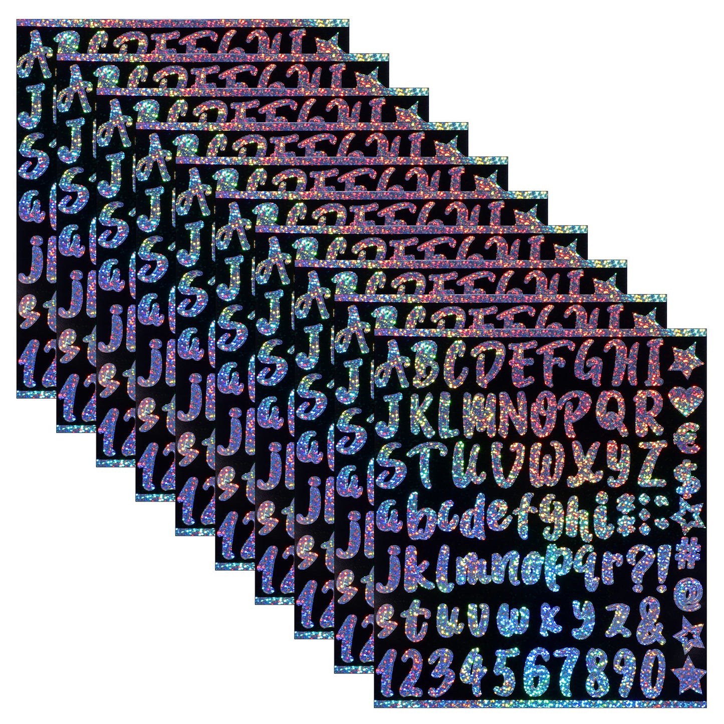 790 Pieces Letters Stickers Self Adhesive Glitter Letter Alphabet Number Stickers, Ymapinc Foam Alphabet Letters for Grad Cap Decoration,DIY Crafts Art Making Poster Board