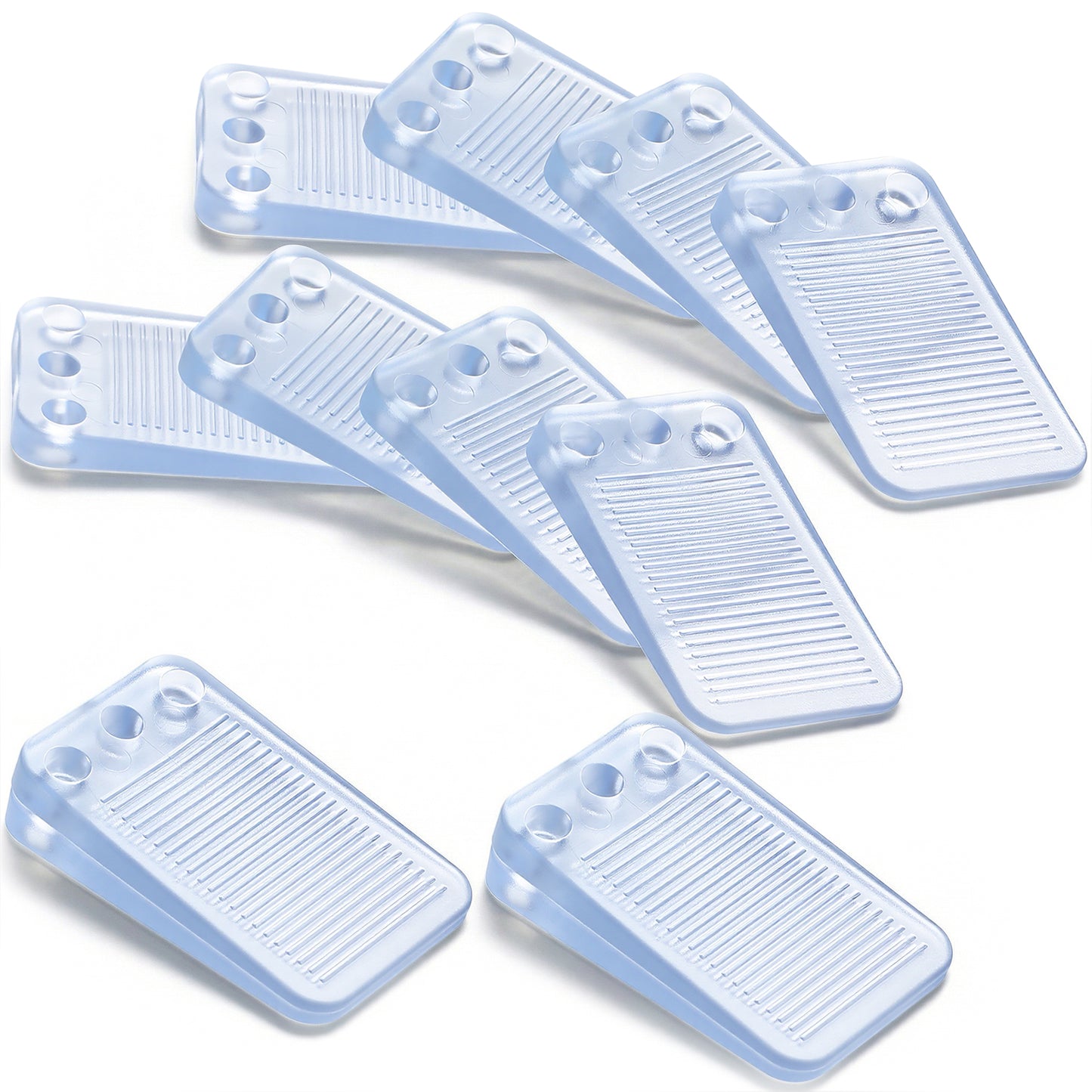Tyqour 12 Pack Toilet Shims for Leveling, Furniture Levelers, Plastic Shims for Uneven Floors, Clear Wedges for Table and Chair Stabilization