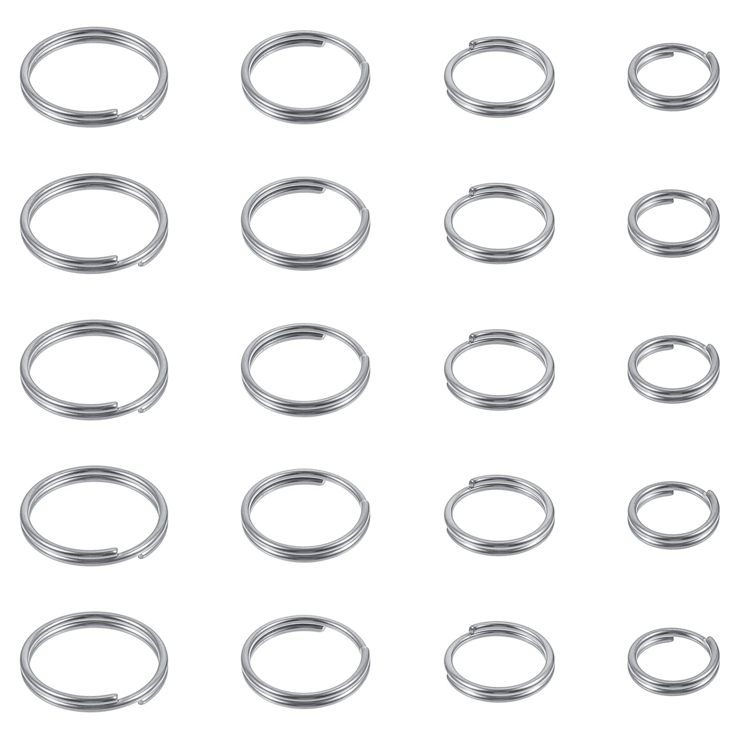 RAHHLIZS 20PCS Titanium Key Ring Split Ring,Keyrings for Keys Mix 4 Sizes,Small Stainless Steel Jump Rings Forjewelry, Keys, Car,Necklaces Attachment -Mix 10/12/14/16mm
