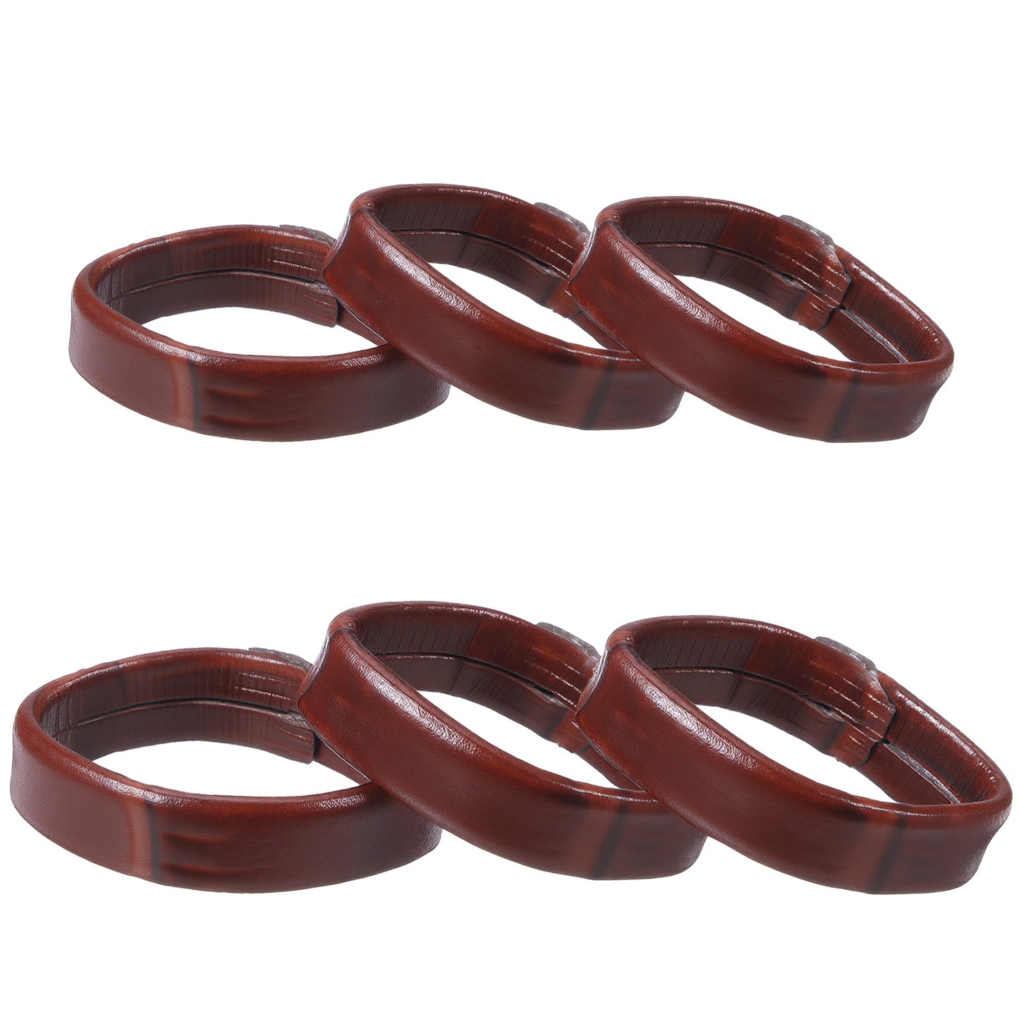 Ymapinc 6Pcs Leather Watch Band Keeper, 20mm + 22mm Ring Holder Loop Replacement, Loop Watch Strap Holder - Brown