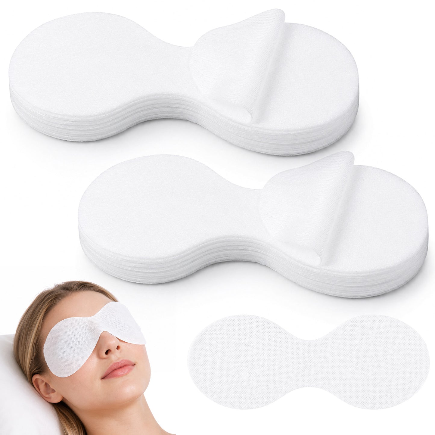 RAHHLIZS 100Pcs Disposable Eye Mask, Non-woven Fabric for Facial Care