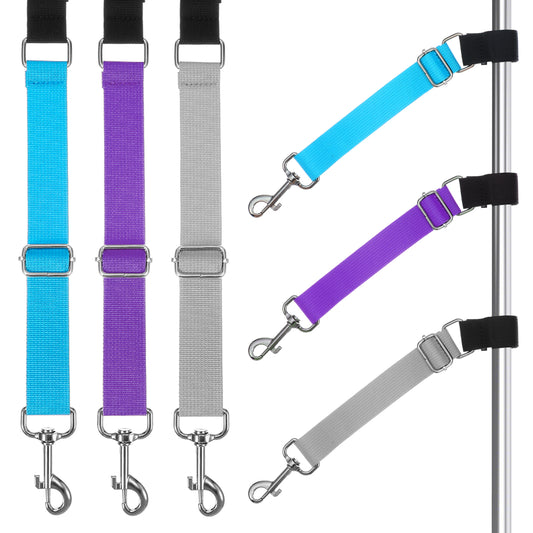 3 Pcs Pet Dog Grooming Table Arm Accessories, Secure and Stable Groomers Helper Adjustable Extension Loops for Bathing Restraint Leash for Small, Medium Dogs