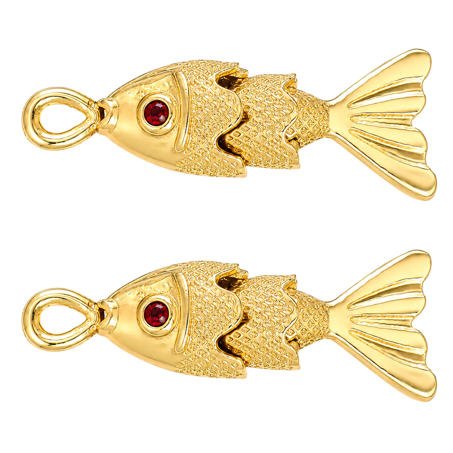 Quvvarly 2Pcs Gold Fish Charms for Jewelry Making Fish Pendant Decorations