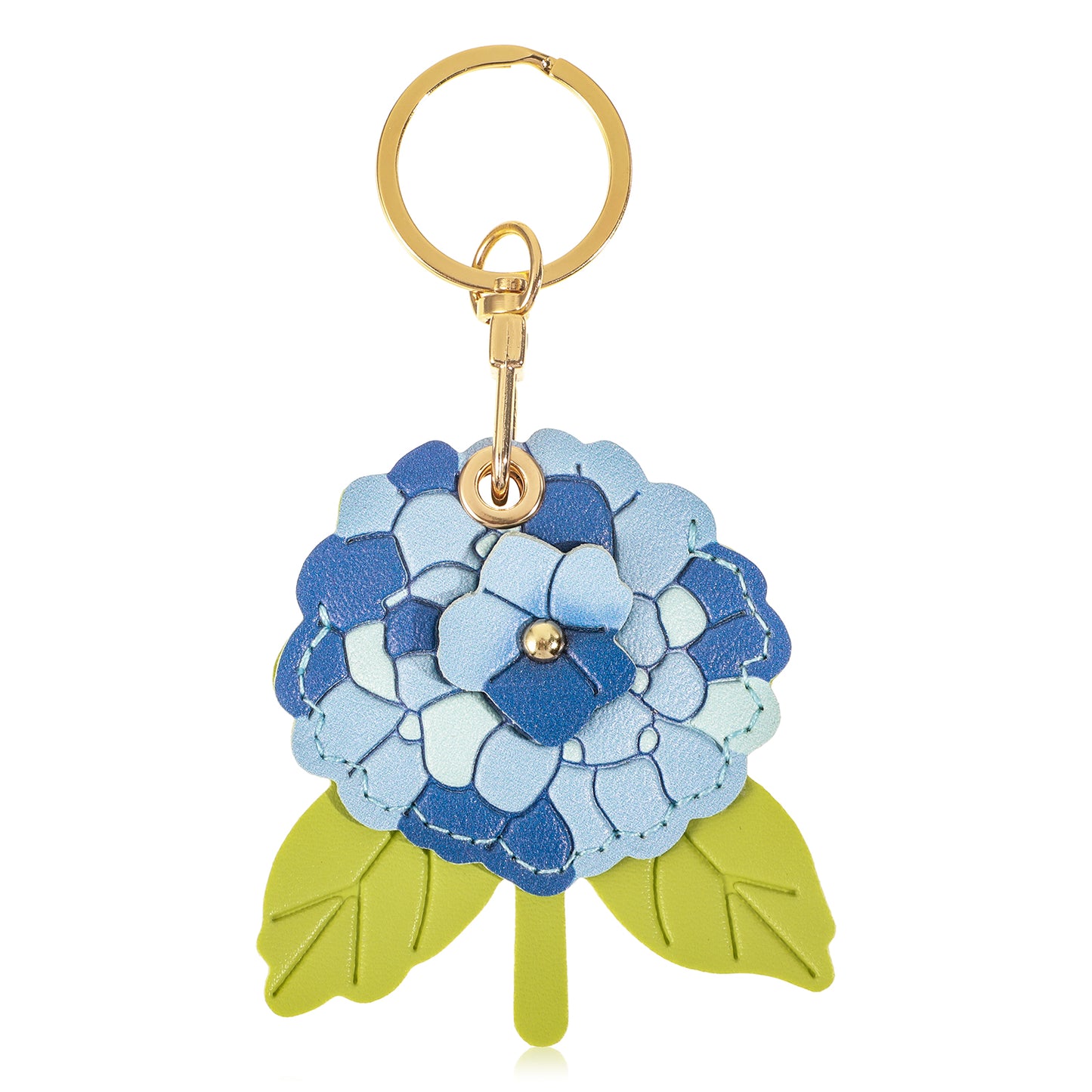 Ymapinc Leather Hydrangea Flower Keychain Pendant - Elegant Floral Key Chains for Women, Durable Leather Key Chain, Perfect Floral Gifts for Handbags, Backpack Keys Bags Luggage Charms (Blue)