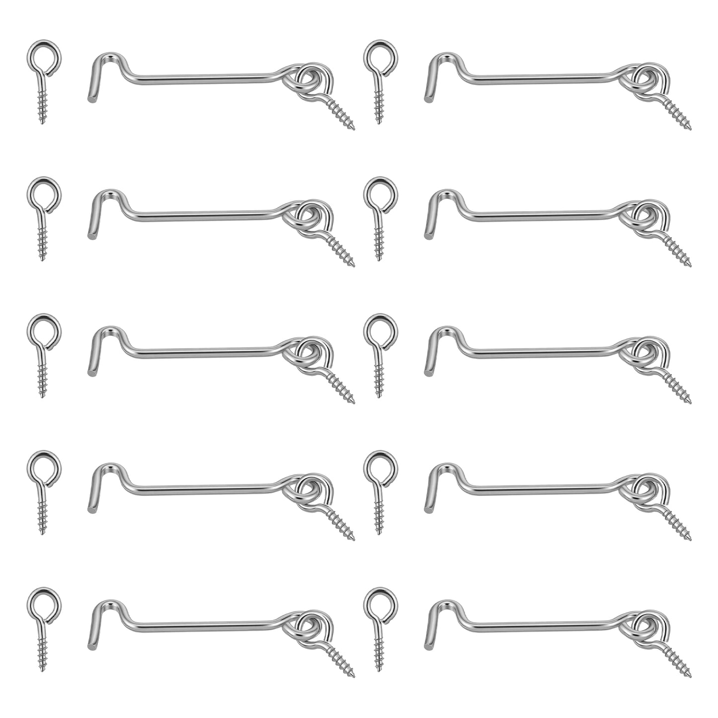 Sorcristy 10 Pack Safety Hook and Eye Latch – 2.5" and 3" with Spring Lock