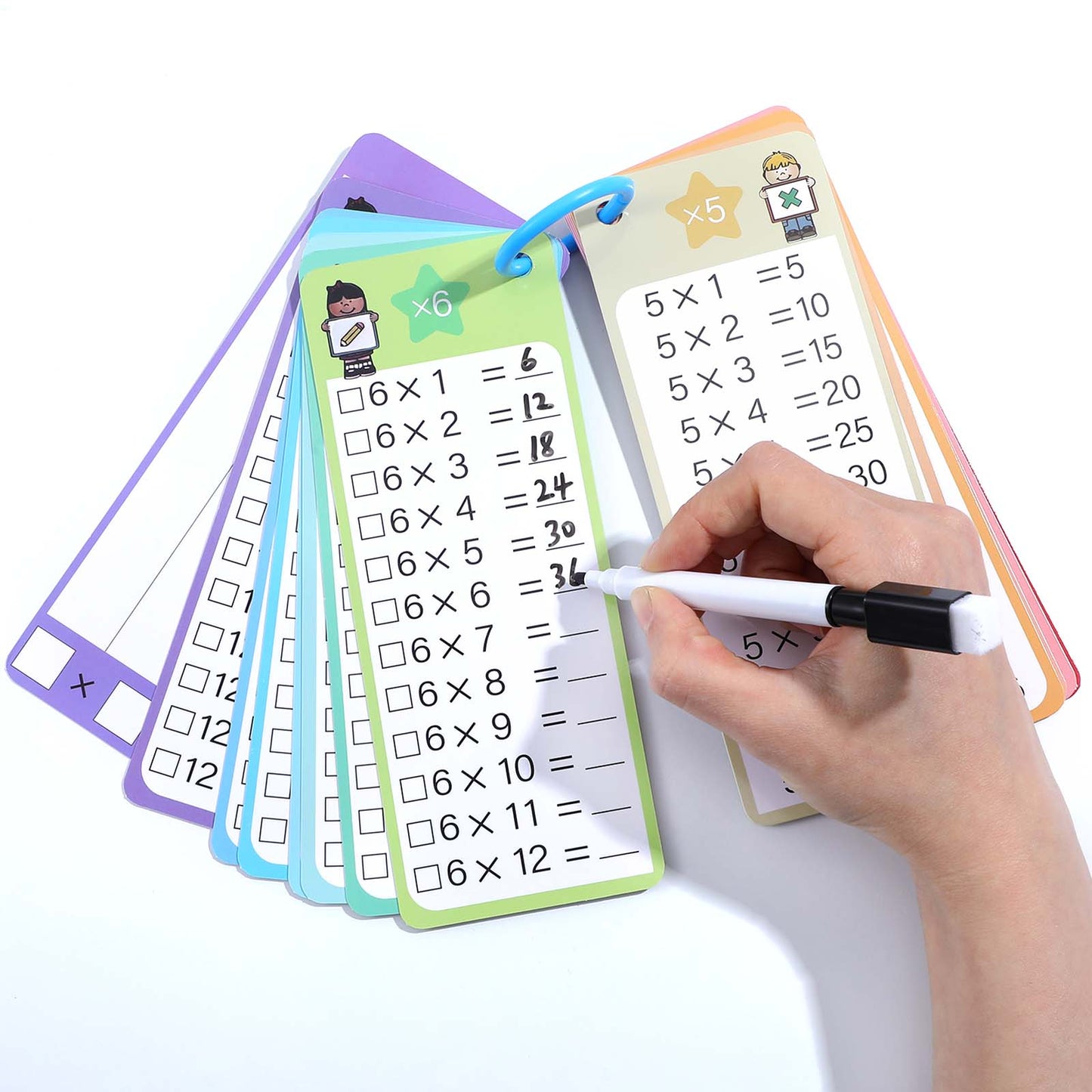 Ymapinc Multiplication Flash Cards 0-12, with 2 Dry Erase Pens Educational Times Table Chart for Kids Learning Teaching Aids for Classroom Home Schooling