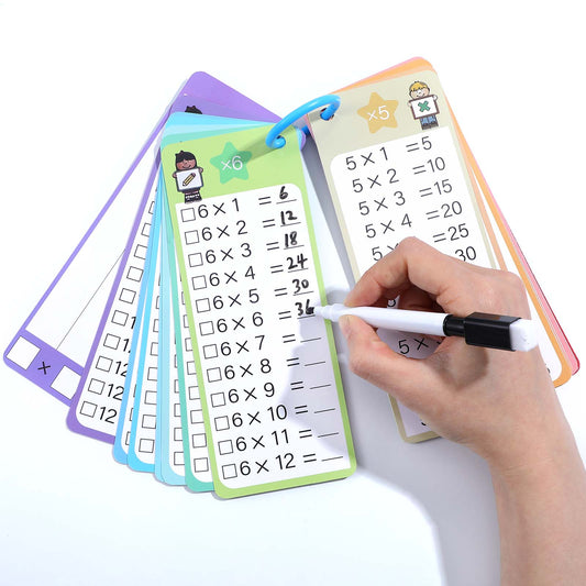 Ymapinc Multiplication Flash Cards 0-12, with 2 Dry Erase Pens Educational Times Table Chart for Kids Learning Teaching Aids for Classroom Home Schooling