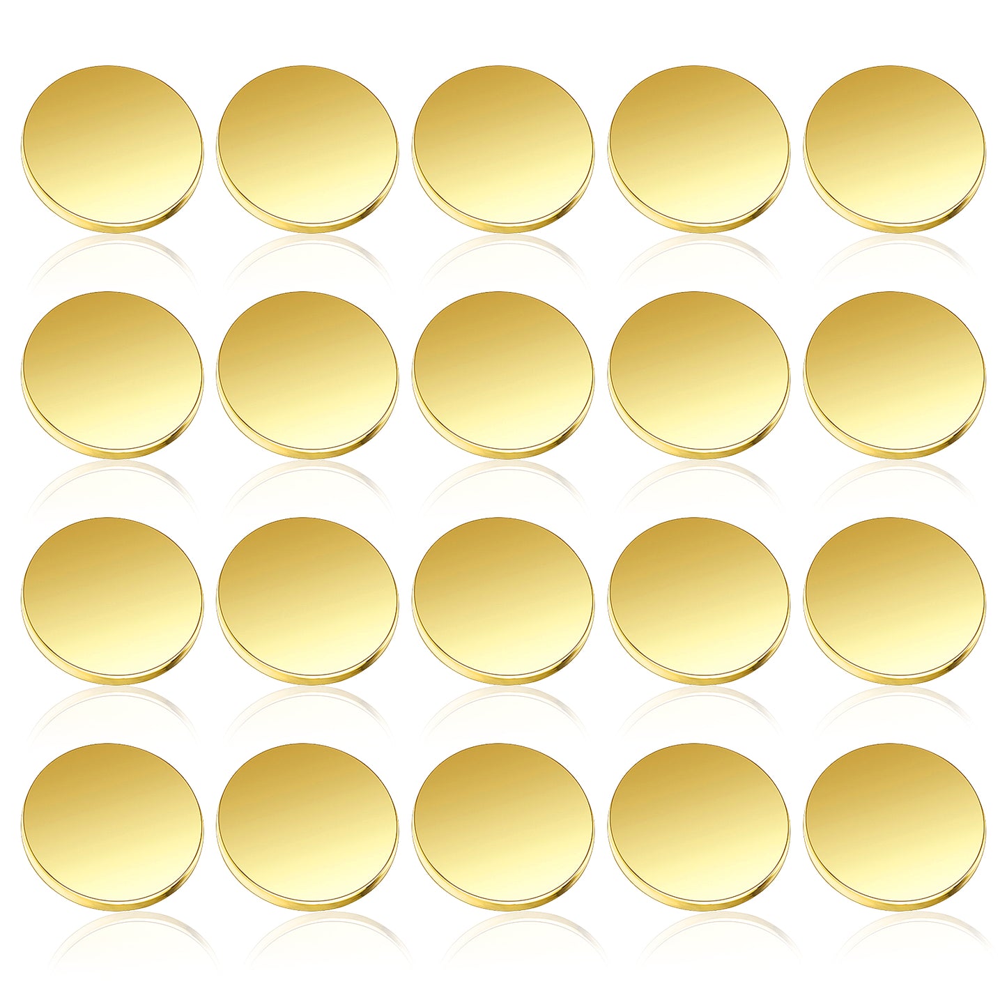 20PCS Gold Buttons Flat Metal Button Pin, Golden Alloy Coat Buttons, Round Shaped Vintage Sewing Brass Buttons Replacement for Blazers Suit Coat Shirt Jackets Craft(23mm)