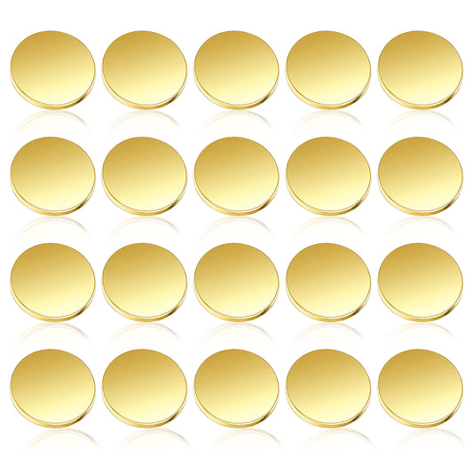 20PCS Gold Buttons Flat Metal Button Pin, Golden Alloy Coat Buttons, Round Shaped Vintage Sewing Brass Buttons Replacement for Blazers Suit Coat Shirt Jackets Craft(23mm)