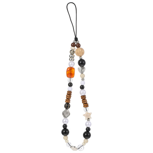 Ymapinc Phone Strap Wrist Beaded Lanyard, Beaded Charm Lanyard Strap Wrist Anti Theft Mobile Phone Accessories for Girls